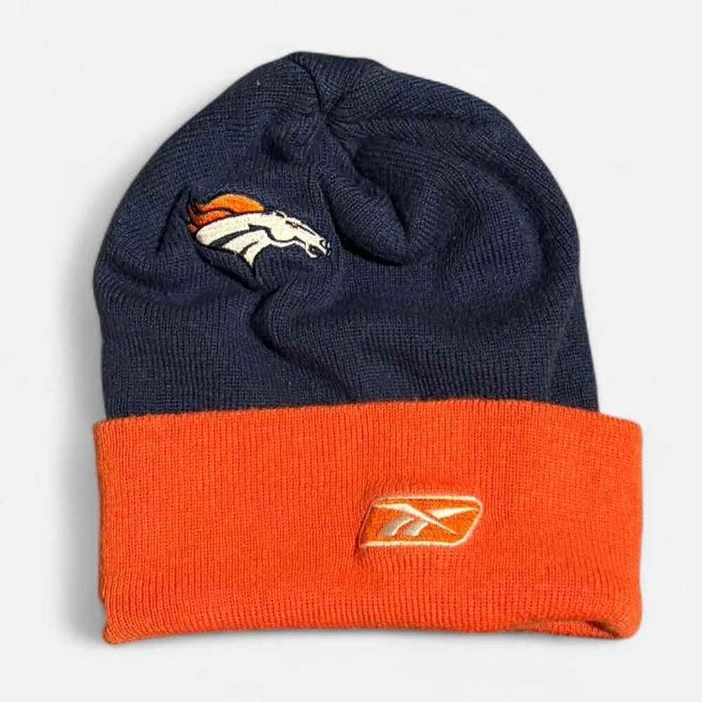 Denver Broncos NFL Knit Beanie Navy Orange Men’s Winter Hat